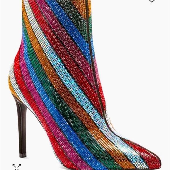 Reisa Reisa2 INC pointy toe boots heeled
booties bling rhinestones shiny… - Picture 6 of 9